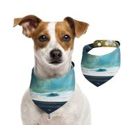 Summer is Illusory, Lying on The Beach Pet Scarf Dog Bandanas Spring Summer Soft Cotton Puppy Scarfs Adjustable Accessories for Small Medium Large Girl Boy Pup Medium