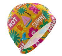 Summer Island Coconut Orange bathing caps for beginners Short Hair waterproof swim for men Hair Protection and Drag Reduction gorra para nadar de mujer