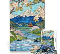 Summer Japan Landscape Jigsaw Puzzles for Teenagers 1000 Piece Smart Toy Leisure Time Accurate Cut Seasonal Gift 50x75cm