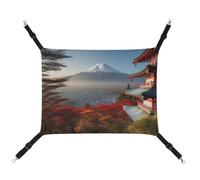 Summer Japan Mount Fuji Landscape Printed Pet Hammock for Cage Hanging Pet Hammock Bed with Metal Hooks for Guinea Pigs, Hamsters, Gerbils, Kittens, Cat Cages