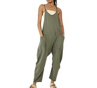 Summer Jumpsuits for Women UK Plus Size Dungarees for Women UK Wide Leg Jumpsuit with Pocket Loose Fit Playsuits Summer Romper Overalls Casual Loose Baggy Pocket Deals of The Day Sale Prime