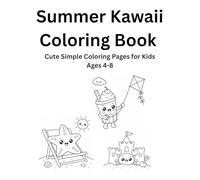 Summer Kawaii Coloring Book: Cute Simple Coloring Pages for Kids Ages 4-8