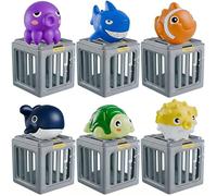 Summer Kids Pool Diving Toys, Water Swimming Dive Pool Game, Toddler Bath Toy Play Set with Fish Box Floating Animals, Fun Outdoor Beach Lake Swim Summer Party Gift for Boy Girl Kids Water Toys (all)