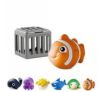 Summer Kids Pool Diving Toys, Water Swimming Dive Pool Game, Toddler Bath Toy Play Set with Fish Box Floating Animals, Fun Outdoor Beach Lake Swim Summer Party Gift for Boy Girl Kids Water Toys (e)