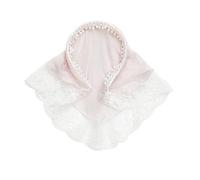 Summer lace headscarf, headband, fabric triangle scarf, headscarf, large intestine hair ring,hair accessories(Pink headband and scrunchie)