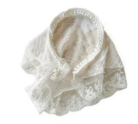 Summer lace headscarf, headband, fabric triangle scarf, headscarf, large intestine hair ring,hair accessories(White headband and scrunchie)