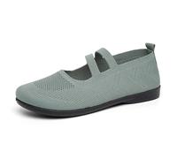 Summer Ladies Loafers Breathable Mesh Upper Caual Slip On Shoes with Elastic Straps Solid Color Comfortable Flat Loafers Non Slip Arch Support Shoes for Daily Outings and Weekend Getaways Green