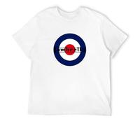 Summer Lambretta Logo On Target Print Cotton Casual T-Shirt Men T-Shirt White XL