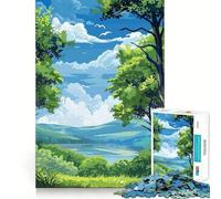 Summer Landscape Nature 1000 Piece Jigsaw Puzzles for Adults Memory Boost Family Joy Pattern Assembly Santa Wish Pick 50x75cm