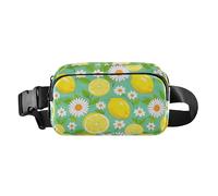 Summer Lemon Daisy Flower Fashionable Waist Pack Crossbody Bag for Men Women Water Resistant Belt Bag Travel Wallet with Adjustable Strap for Travel Gym Work
