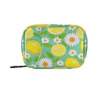 Summer Lemon Daisy Flower Medicine Bags with Detachable Compartments Convenient Pill bagspill Organizer Large