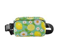 Summer Lemon Daisy Flower Stylish Waist Pack Crossbody Bag for Women Men Multipurpose Belt Bag Travel Wallet with Adjustable Strap for Workout Running Hiking