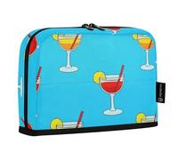 Summer Lemon Drink Blue Pencil Case Bag Large Capacity Pen Case Organizer Slim Storage Organizer for Teen Cosmetics lapiceros para Mujer
