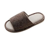 Summer Linen Slippers, Breathable Guest Slippers, Pair of Memory Foam Flat Cottage Shoes, Comfortable Slippers, Indoor Slippers, Non-Slip Slippers for Men and Women, at Home, Hotel, c, 9 UK