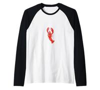 Summer Lobster Aesthetic Pink Stripes Coastal Vibes Design Raglan Baseball Tee