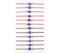 SUMMER LOVE Hand Made 12Pcs Evil Eye Bracelets Pack Bulk Set Women Men Evil Eye Anklet Jewelry Protection Bracelet Black Red String, Adjustable, Zinc, gold-plated, no gemstone
