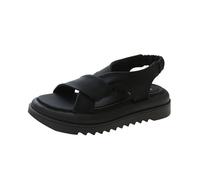 Summer Low Wedge Flatform Sandals for Women Women's Platform Top Casual College Beach Sandals Wide Fit White Woman Sandal Shoes Size 6 (Black,36)