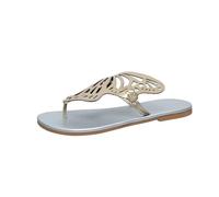 Summer ls for Women UK Clearance Butterfly Hollow Flat Flip Flops Shoes Comfort Sliders Roman ls Clip Toe Low Wedge Lightweight Beach Sliders Open Toe Ladies l Slippers (Silve