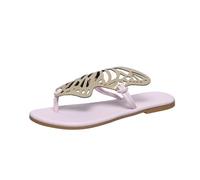 Summer ls for Women UK Clearance Butterfly Hollow Flat Flip Flops Shoes Comfort Sliders Roman ls Clip Toe Low Wedge Lightweight Beach Sliders Open Toe Ladies l Slippers (