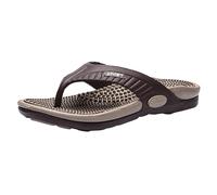 Summer Massage Flip Flops for Men Breathable Beach House Toe Post Sliders Outdoor Indoor Casual Sandal Slippers Unisex Slip-On Sandals (Khaki, 7)