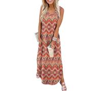 Summer Maxi Dresses for Women 2026 Casual Sleeveless Loose Beach Good Vibes T Shirt Dresses with Pockets