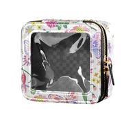 Summer Meadow Seamless Flower Clear Small Makeup Bag Travel Bags for Toiletries Cosmetic Bag with Zipper for Travel, summer meadow seamless Flower, One Size