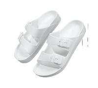 Summer Men Women Slippers Massage Outdoor Garden Shoes Beach Sandals Flip-Flops Home Slides Bathroom(White,38)