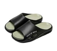 Summer Mens Slippers Fit,Cloud Sliders Mens Rubber,for Outdoor and Home Breathable Soft Sole Massage with Quick Drying Comfort Flat for Slider Slipper Shoes Black