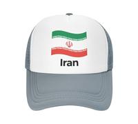 Summer Mesh Baseball Cap for Men Unisex Iran Flag Hip Hop Trucker Caps Lightweight Breathable Sun Hat Running Caps Football Match Day Grey
