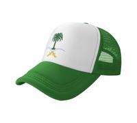 Summer Mesh Baseball Cap for Men,Unisex Saudi Arabia National Emblem Hip Hop Trucker Caps Lightweight Breathable Sun Hat Running Caps Green
