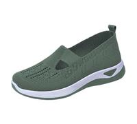 Summer Mesh Sneaker for Womens Ladies Slip on Trainers Sketches Wide Ankle Strap Low Wedge Trainers UK Size Walking Breathable Mesh Sneakers Running Training Women Lightweight Shoes Size 6 Green