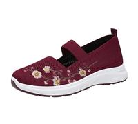 Summer Mesh Sneaker for Womens Ladies Slip on Trainers Sketches Wide Ankle Strap Low Wedge Trainers UK Size Walking Breathable Mesh Sneakers Running Training Women Lightweight Shoes Size 6