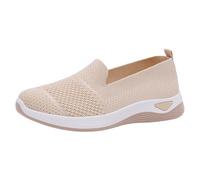 Summer Mesh Sneaker for Womens UK Ladies Slip on Trainers Sketches Wide Fit Ankle Strap Low Wedge Trainers Walking Breathable Mesh Sneakers Lightweight Running Training Women Shoes Beige