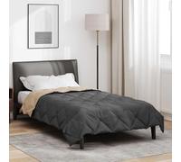 Summer Microfibre Duvet, 200 x 140 cm, Anthracite Taupe Quilt, Lightweight, Breathable, Washable, for Bedroom, Indoor, Suitable for Allergy Sufferers, with Polyester Filling and More Evenly
