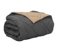 Summer Microfibre Duvet 220 x 260 cm Anthracite Taupe Breathable Quilt Easy Washable with Polyester Filling for Warm Climate and Comfortable Sleeping Experience in the Bedroom