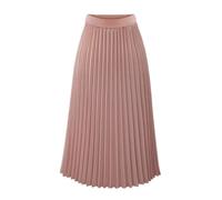 Summer Midi Skirts for Women UK Elastic Waisted Chiffon Pleated A-line Skirts Solid Flowy High Waist Swing Sun Dress Elegant Bottoms for Office Work Party Beach Photos01 Pink L