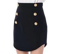 Summer Minimalism Style Brief Designing Women Mini Office Skirts for Ladies Black M