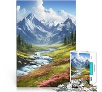 Summer mountains art 1000 Piece Jigsaw Puzzles for Adults Toy Intellectual Game Every Piece is Unique - Challenging Family Fun Game 38x26cm