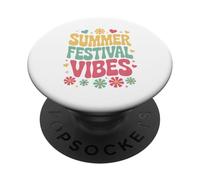 Summer Music Festival Camping Arts 60s 70s Groovy Retro PopSockets Adhesive PopGrip