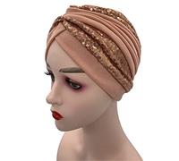 Summer Muslim Headscarf Bonnet Glitter Sequins Hijab Turban Head Wraps India Hat Islam Headwear