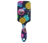 Summer Neon Coconut fruit Pineapple friendly massaging hair brushes Designed head massager scalp for straight hair with Ergonomic handle cepillo para cabello de mujer