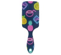 Summer Neon Coconut fruit Pineapple friendly thick hair brush Designed head massager for blow drying with Ergonomic handle cepillo para pelo rizado