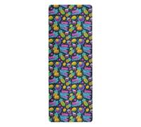 Summer Neon Coconut fruit Pineapple nonslip yoga mat for floor printed, non slip, hot yoga mat towel non slip grip with bags tapete para ejercicio 71x26 inches