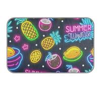 Summer Neon Coconut fruit Pineapple Summer mat for cats outdoor Self Cooling 38" x 23" cooling blankets for animals outdoors waterproof cama refrescante para perros M