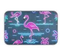 Summer Neon Flamingo Wave Navy Blue Summer Cooling cat Bed for Summer Self Cooling Outdoor Dog Bed for Rabbits Travel Removable cama Fria para perro M