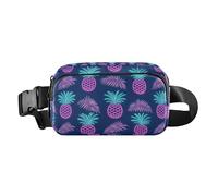 Summer Neon Pineapple Leaf Cute Fanny Waist Pack for Men Women Multipurpose Zipper Fanny Pack Sling Bag with Adjustable Strap for Travel Shopping Running