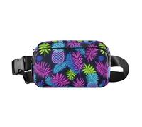 Summer Neon Pineapple Leaf Fashionable Waist Pack Crossbody Bag for Women Men Multipurpose Belt Bag with Adjustable Strap for Travel Gym Work
