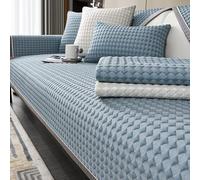 Summer New Cooling Ice Doug Couch Cover,Upgrade Honeycomb Anti-slip Sofa Cover,3D Structure Breathable Cool Couch Covers,1 Piece Smooth Washable Sofa Cover for Sleeping Naked,Blue-35"x28"/90x70cm
