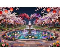 Summer Night 5000 Piece Jigsaw Puzzles for Adults, Colourful, Challenging & Brainteasing Adult puzzles 5000 Pieces Fountain, Fun jigsaws for The Whole Family 61x41 inch