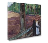 Summer Night by Edvard Munch Canvas Print | Gallery Wrapped 30mm Frame Wall Art | 20x20 inches | Ready to Hang | Modern Landscape Picture | Living Room Bedroom Lounge Office